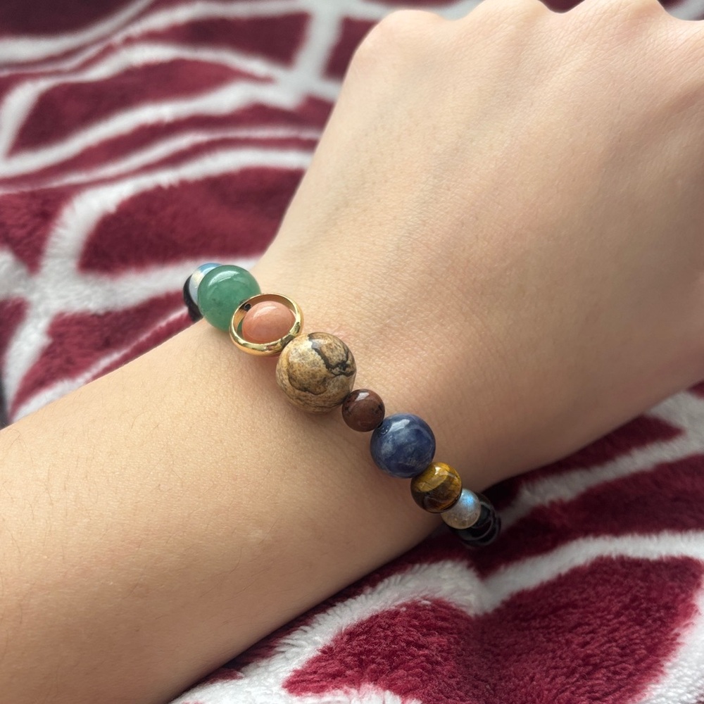 Solar System Crystal Multicolor Beaded Bracelet